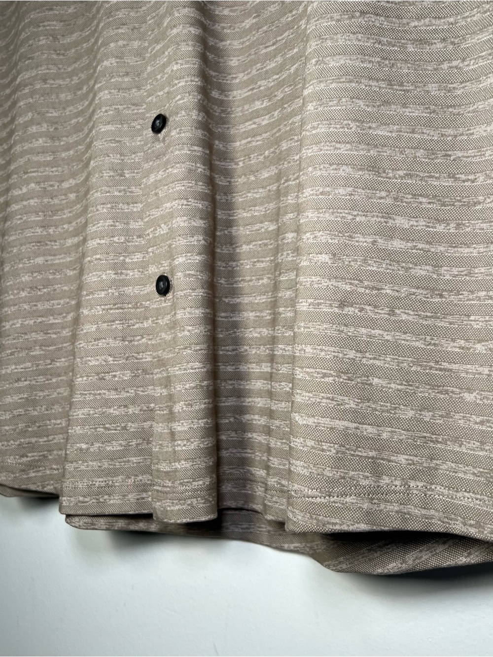 Robert Barakett XL Beige Textured Stripe Knit Button Front Polo Shirt Mens - Picture 6 of 16